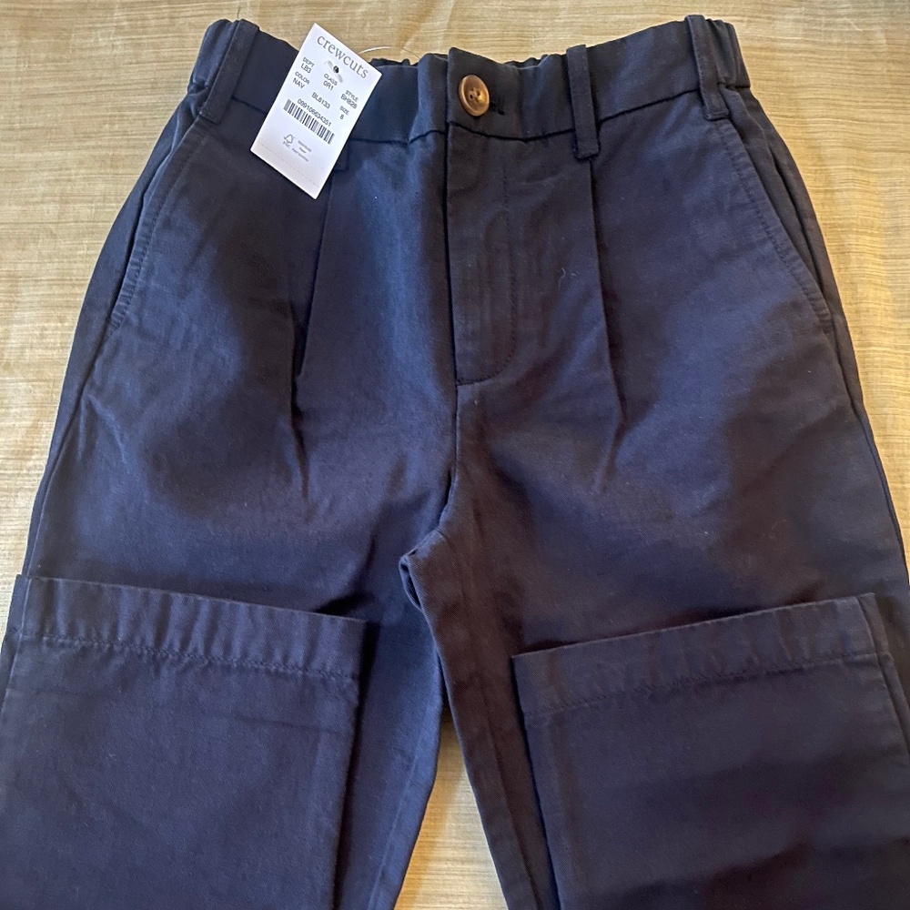 NWT J Crew Kids (Crewcuts) navy chinos size 8